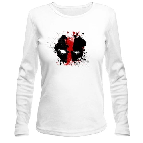 Женский лонгслив, белый, Deadpool (art logo)