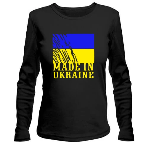 Женский лонгслив Made in Ukraine (с флагом)