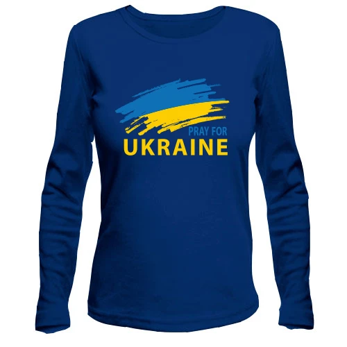 Женский лонгслив с надписью «Pray for Ukraine»