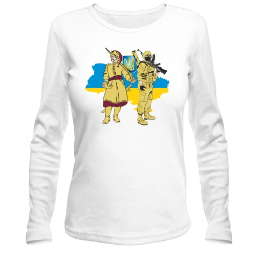 Женский лонгслив Украинский солдат и казак