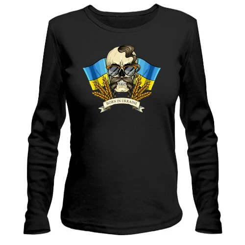 Жіночий лонгслів Козак-хіпі (Born in Ukraine) 2