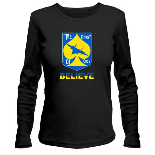 Жіночий лонгслів The Ghost of Kyiv Believe