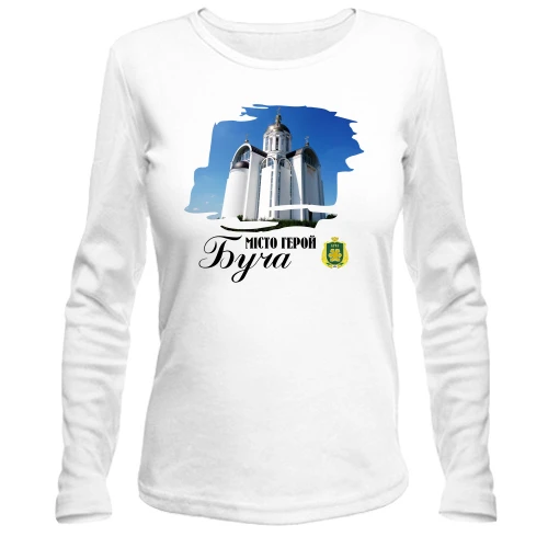 Женский лонгслив, белый, Город-Герой Буча