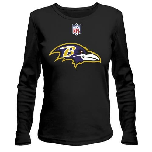 Женский лонгслив, Черный, Baltimore Ravens