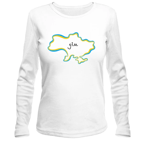Женский лонгслив с картой Украины - Дом