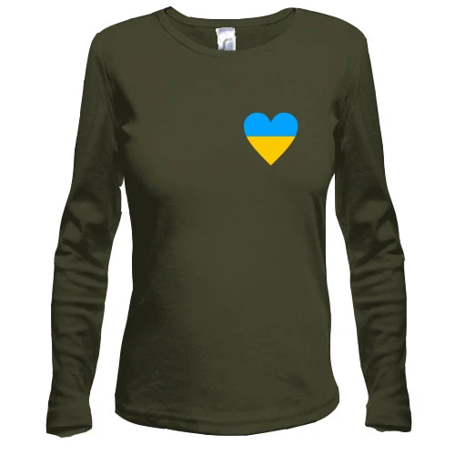 Женский лонгслив с украинским сердцем