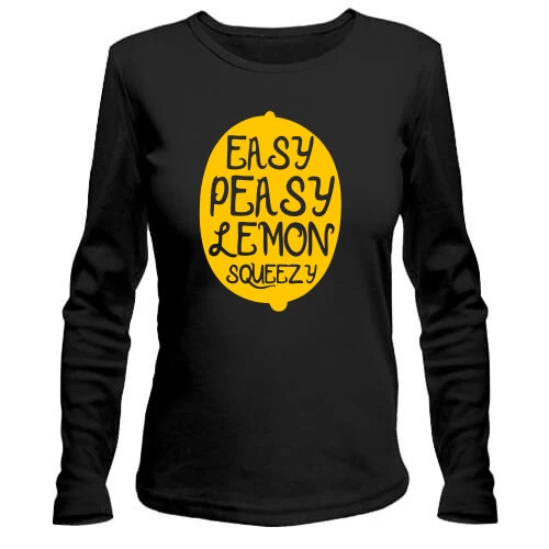 Женский лонгслив, Черный, Easy Peasy Lemon Squeezy