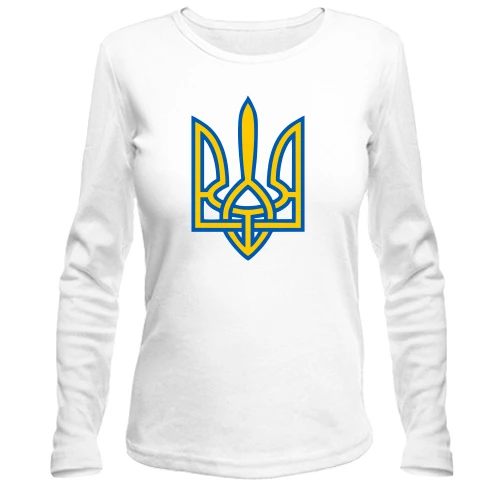 Жіночий лонгслів з жовто-синім Тризубом