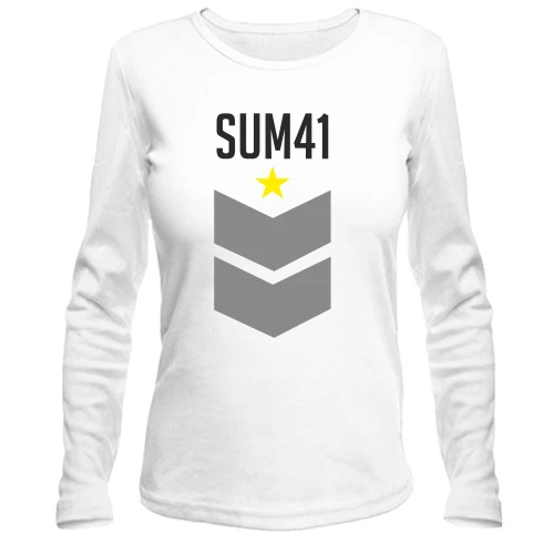 Женский лонгслив, Белый, Sum41