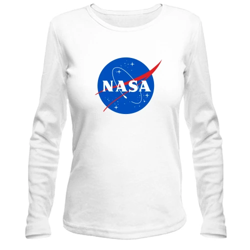 Женский лонгслив, Белый, NASA
