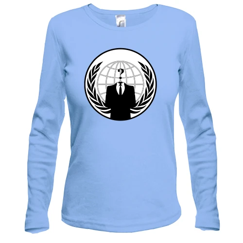 Женский лонгслив, синий, Anonymous World