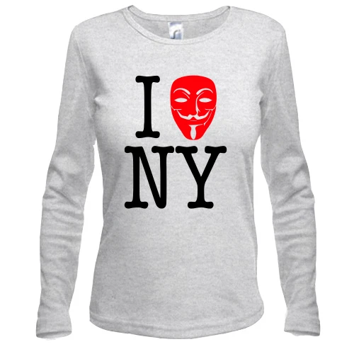 Женский лонгслив, серый меланж, I Anonymous NY
