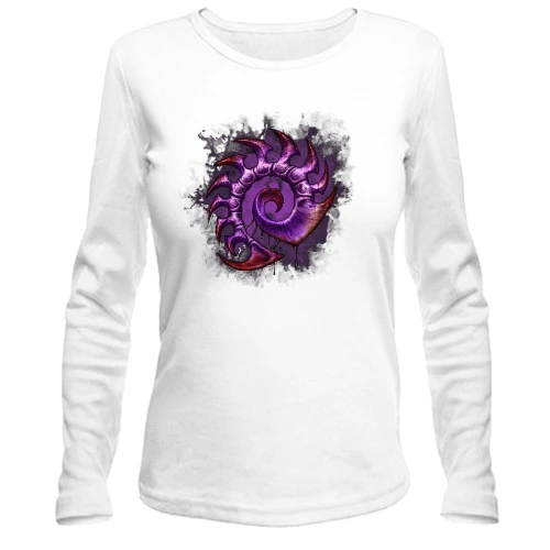 Женский лонгслив, Белый, Starcraft zerg logo