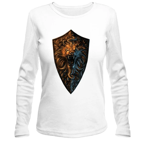 Женский лонгслив, белый, Dark Souls (щит)