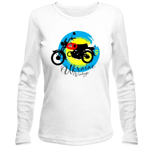 Женский лонгслив Ukraine Vintage (мопед Карпаты)