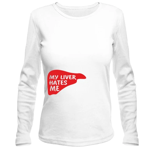 Женский лонгслив My liver hates me