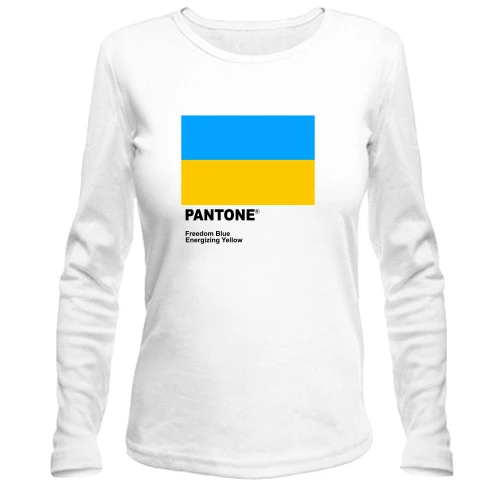Женский лонгслив PANTONE Freedom blue, energizing yellow