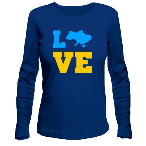 Жіночий лонгслів LOVE з мапою України