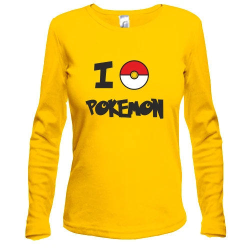 Женский лонгслив I love Pokemon