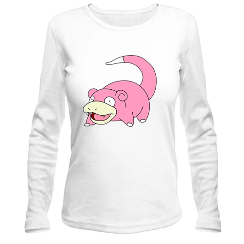 Жіночий лонгслів, Білий, зі Слоупоком (Slowpoke)