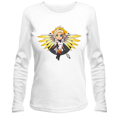 Женский лонгслив, Белый, Overwatch Mercy