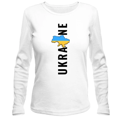Жіночий лонгслів Ukraine (напис з мапою)