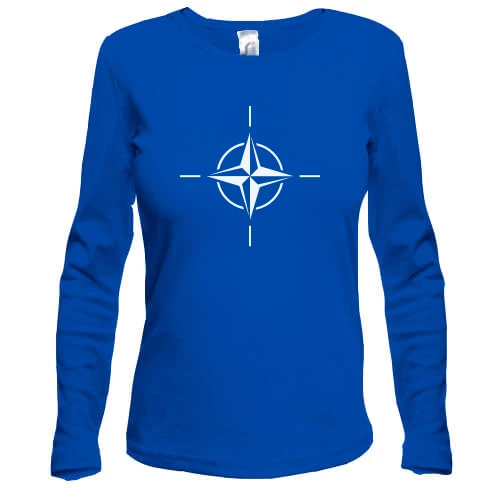 Женский лонгслив, Синий, с эмблемой NATO