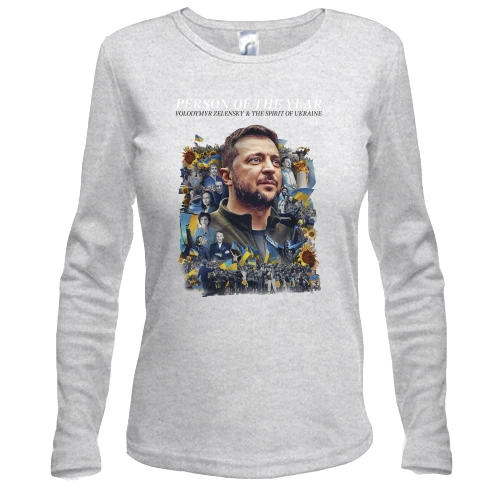 Жіночий лонгслів Volodymyr Zelensky - The Spirit of Ukraine