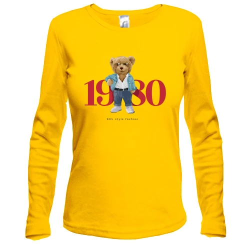 Жіночий лонгслів, жовтий, Teddy - 80's style fashion