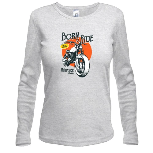 Жіночий лонгслів з вінтажним мото "Born to Ride"