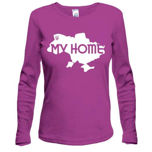 Жіночий лонгслів з мапою "My HOME"