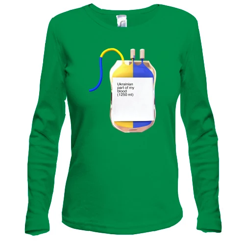 Жіночий лонгслів Ukranian part of my blood (Українська частина моєї крові)