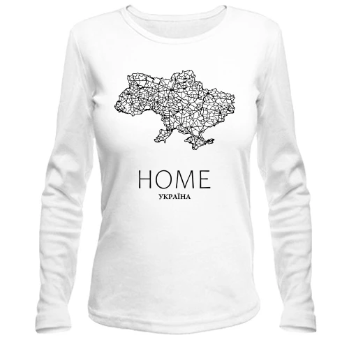 Жіночий лонгслів з мапою України "Home"