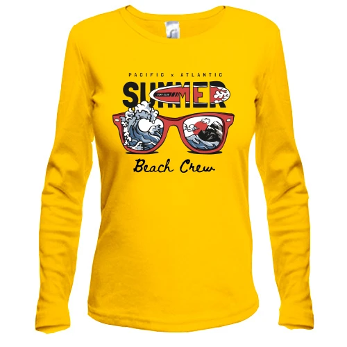 Женский лонгслив, желтый, с принтом "SUMMER"