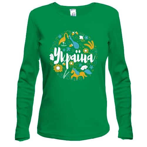 Женский лонгслив с орнаментом "Украина"
