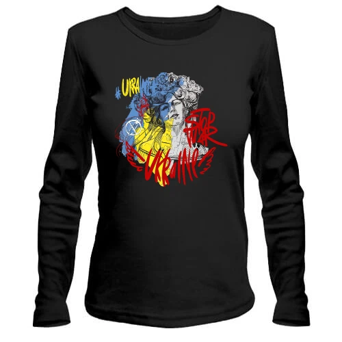 Женский лонгслив "Stop war Ukraine"