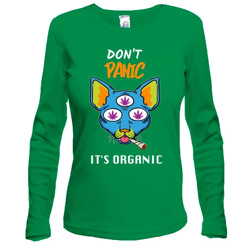 Жіночий лонгслів "Don`t panic it`s organic"
