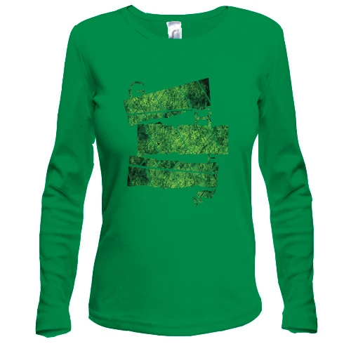 Женский лонгслив, зеленый, "Green"