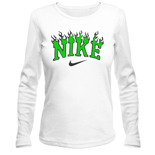 Женский лонгслив с лого Nike в пламени