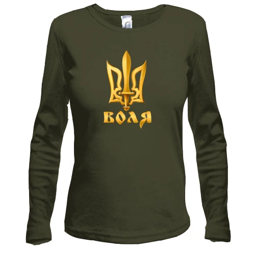 Жіночий лонгслів з тризубом "Воля"