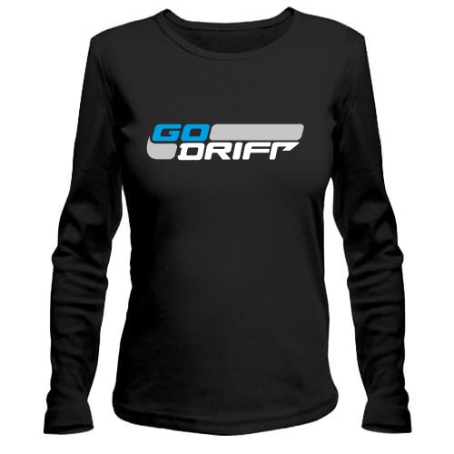 Женский лонгслив, Черный, Go drift