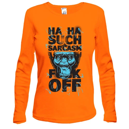 Женский лонгслив с обезьяной "such sarcasm"