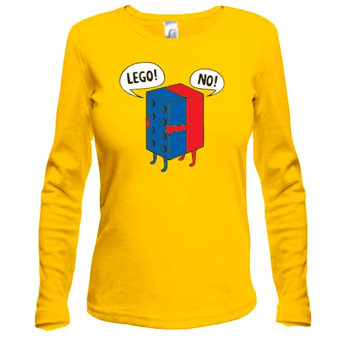 Женский лонгслив, желтый, "Lego?"