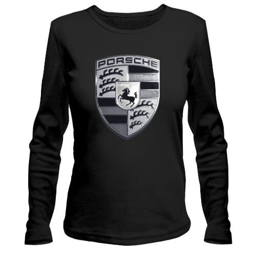 Женский лонгслив с ч.б. логотипом Porsche