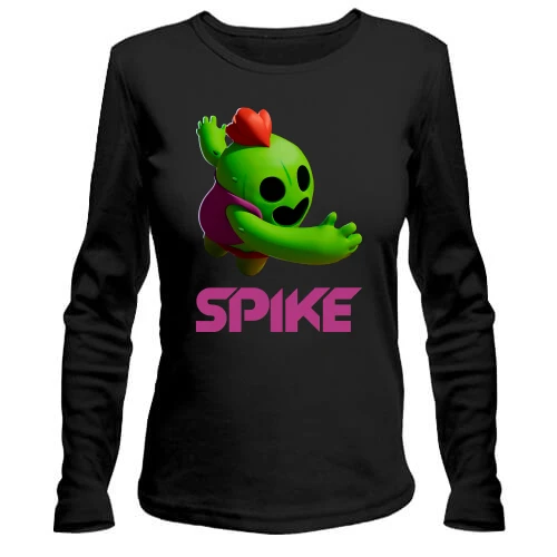 Женский лонгслив, Черный, "Spike" из игры Brawl Stars