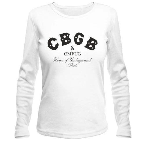 Женский лонгслив, Белый, CBGB