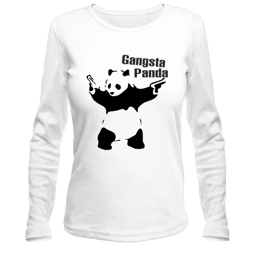 Жіночий лонгслів, Білий, Gangsta Panda