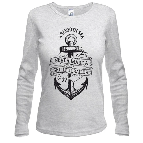 Женский лонгслив с якорем a smooth sea