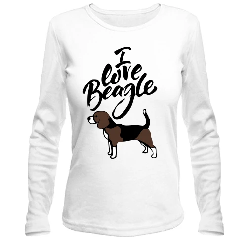 Женский лонгслив I love my beagle