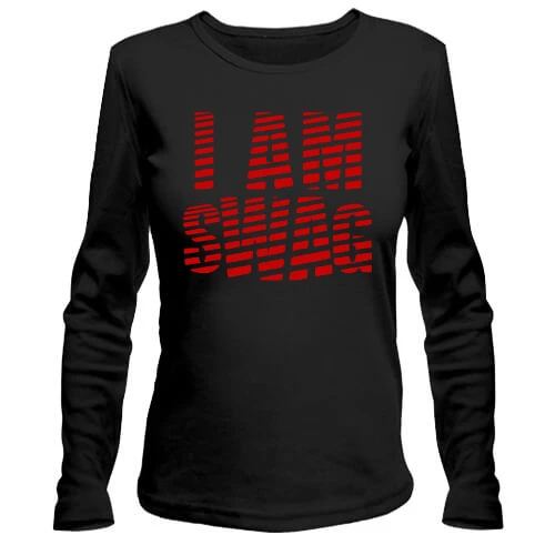 Женский лонгслив с надписью "I AM SWAG"